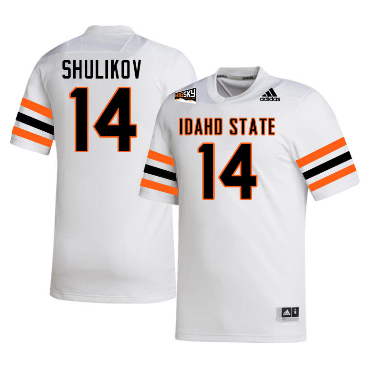 Idaho State Bengals #14 Michael Shulikov College Football Jerseys,Uniforms Stitched-White